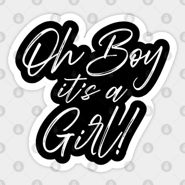 Funny Gender Reveal Joke Surprise - Oh Boy It's A Girl, Pink Or Blue Party Gift For Men & Women Sticker by Art Like Wow Designs